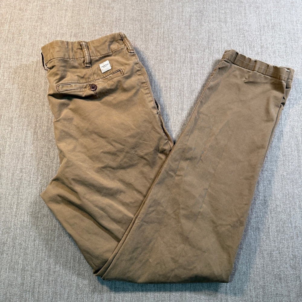 American Eagle Slim Straight Next Level Flex Khaki Chino Pants Mens 34x36 Tan